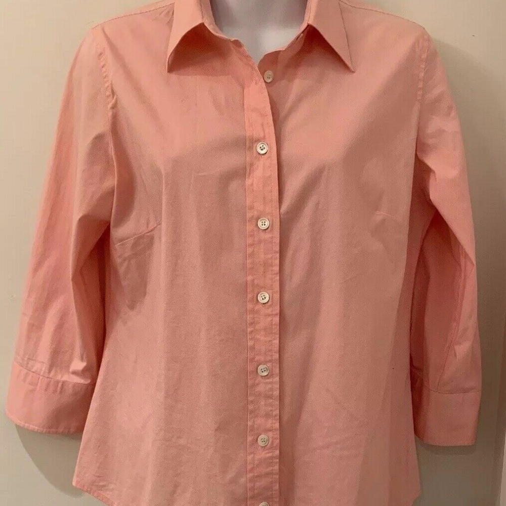J. Crew Haberdashery pink blouse shirt 3/4 sleeve